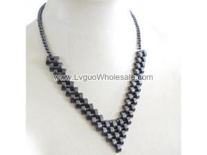 24inch Paved Hematite Beads Strands Necklace